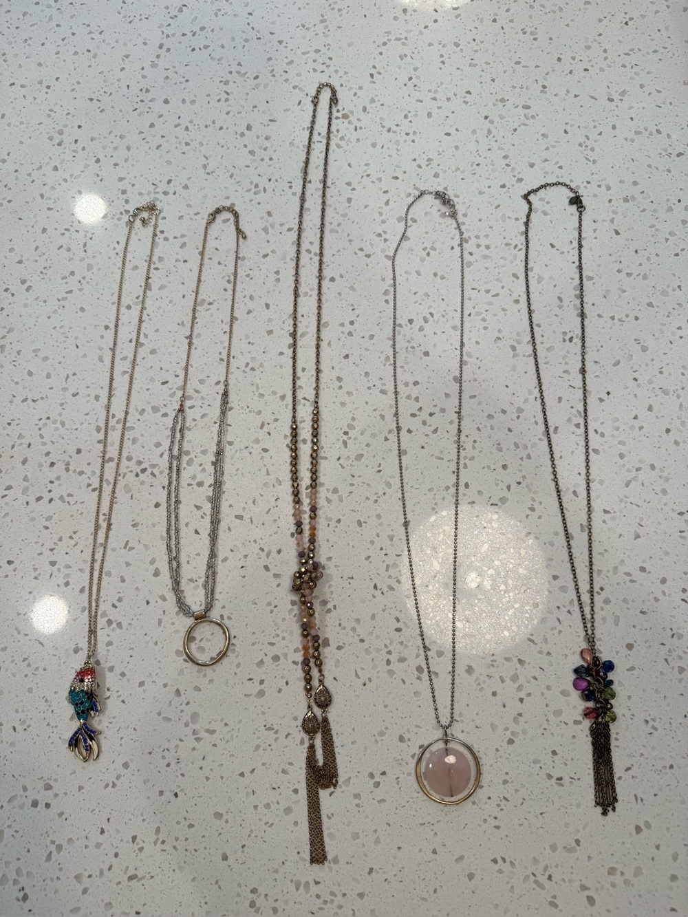 Costume jewelry 5 pc necklace lot